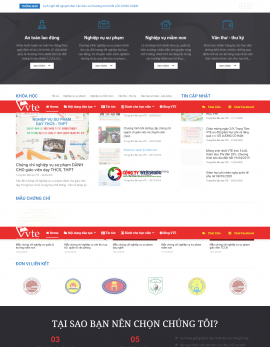 Thiết kế website trung tâm đào tạo VTE