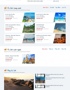 Website Travel, web du lịch, web bán tour