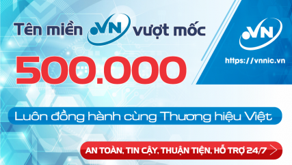Tên miền quốc gia ".VN" vượt mốc nửa triệu