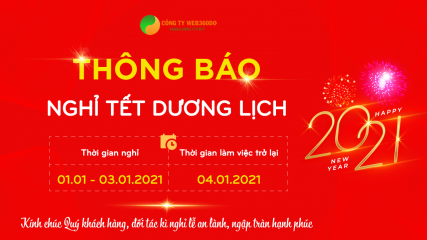 Thông báo nghỉ tết dương lịch 2021