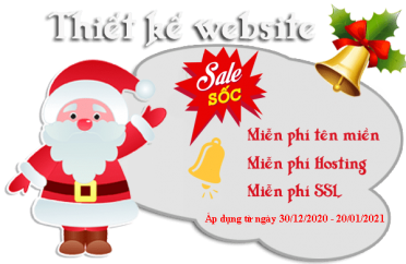 Khuyến mãi Thiết kế website hậu Giáng Sinh 2020 - Chào mừng năm mới 2021