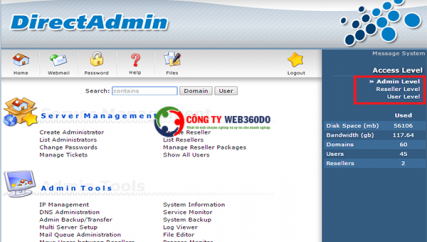 Chọn php version trong DirectAdmin