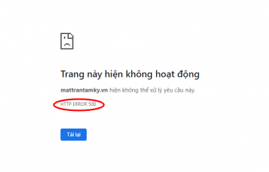 Cách hiển thị báo lỗi khi website bị lỗi 500 internal server error