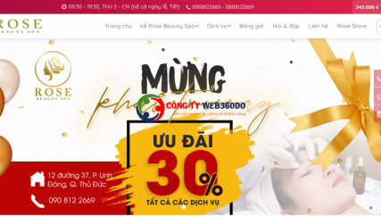 Thiết kế website spa, thẩm mỹ viện