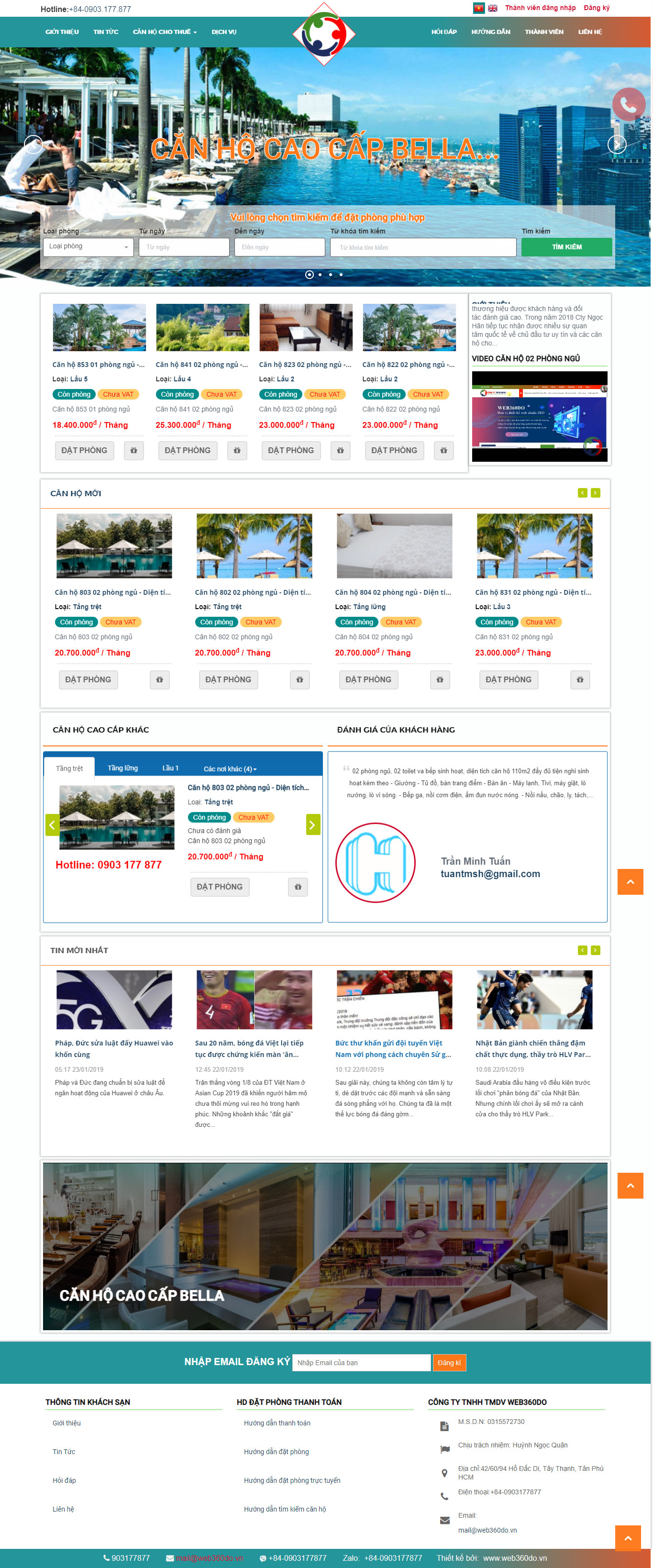 Website đặt phòng khách sạn