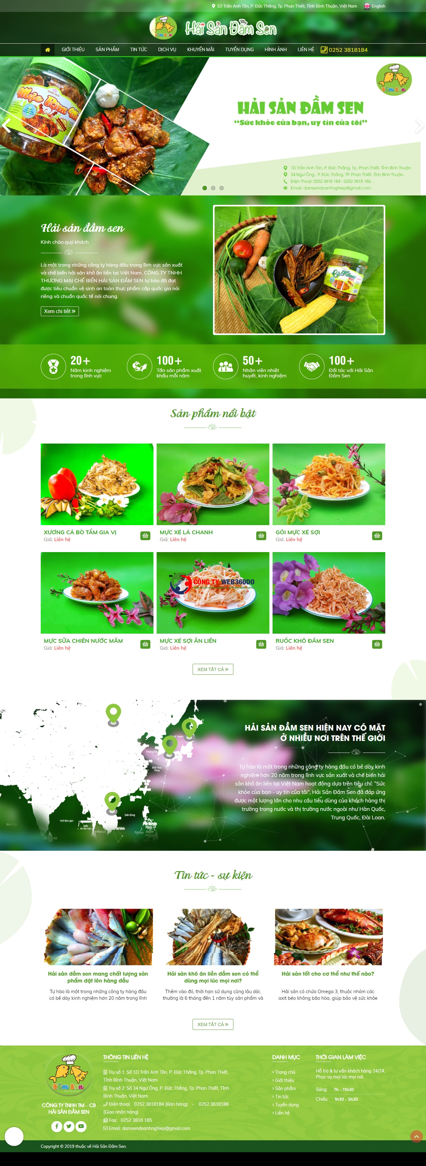 Thiết kế website hải sản đầm sen