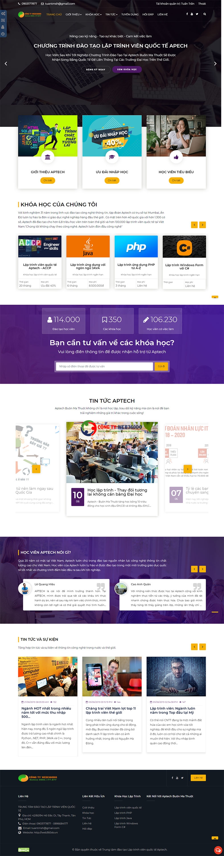 Website bán khóa học online