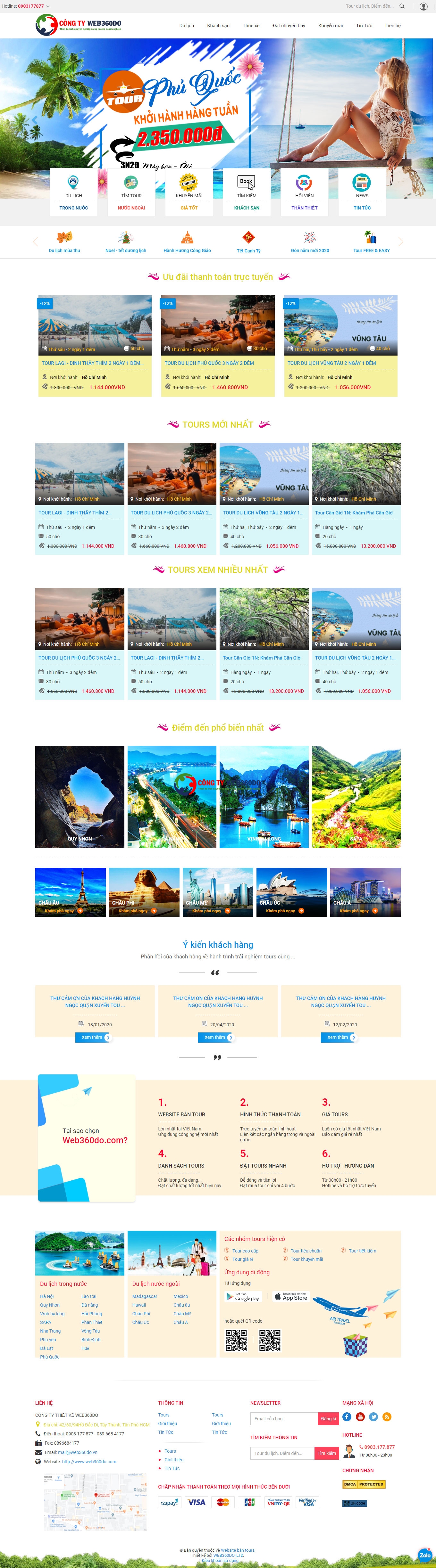 Thiết kế website tour du lịch chuyên nghiệp