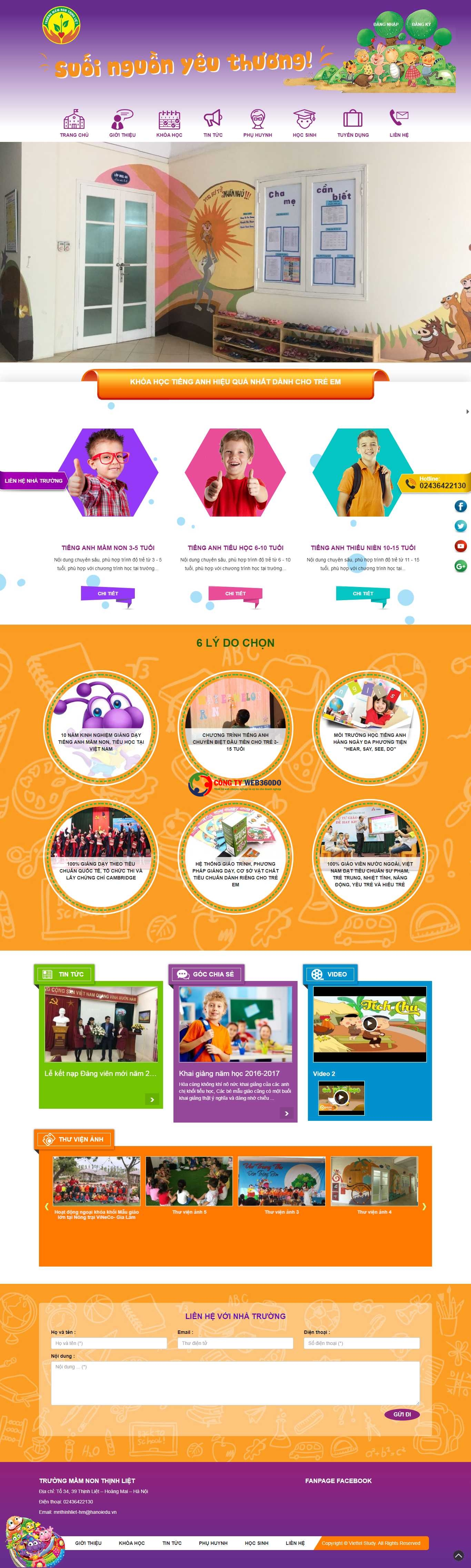 Thiết kế website trường học mầm non chuyên nghiệp