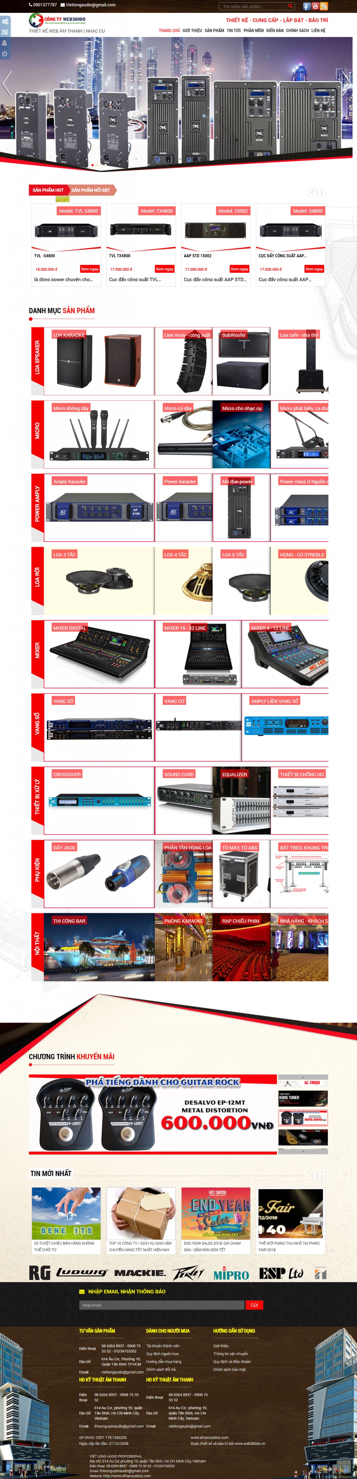 Thiết Kế Website âm thanh, ánh sáng afc
