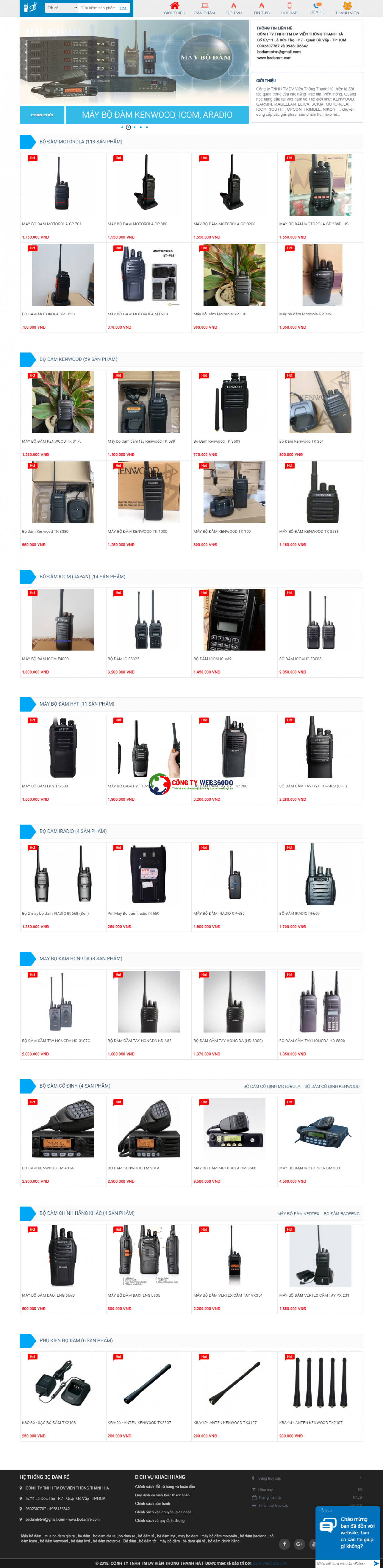 Thiết kế Website bán bộ đàm rẻ