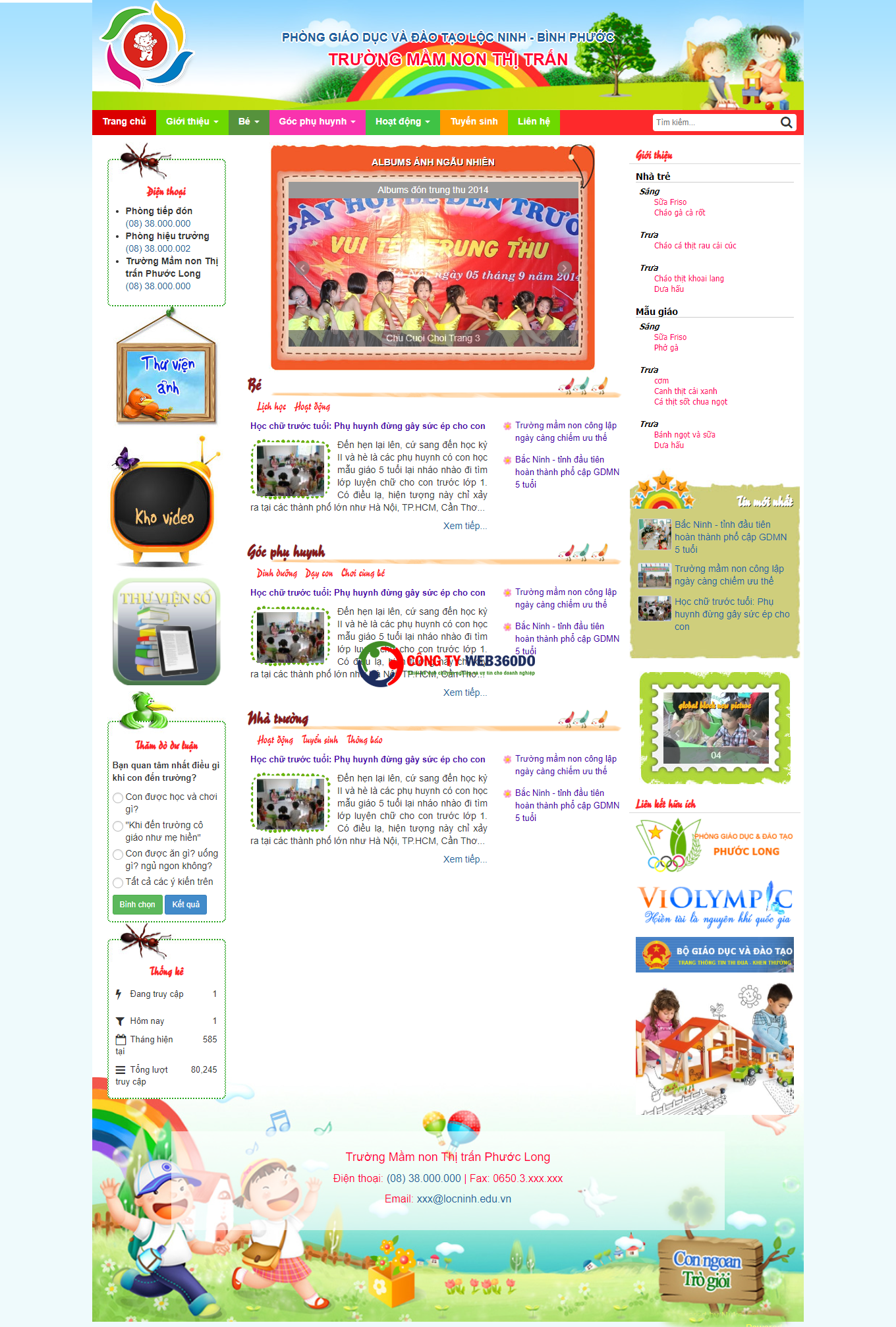Thiết kế website trường học mầm non
