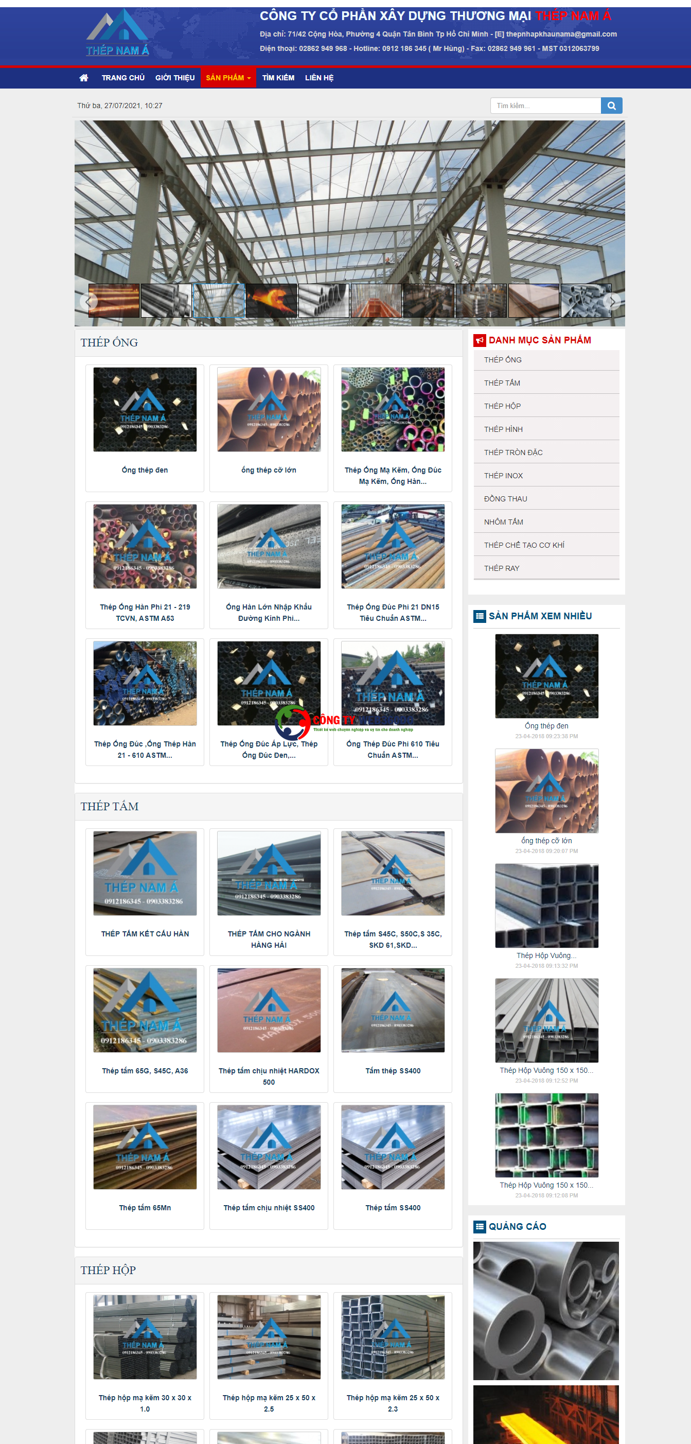 Thiết kế Website bán sắt thép nam á