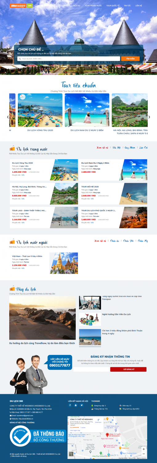 Thiết kế website tour du lịch