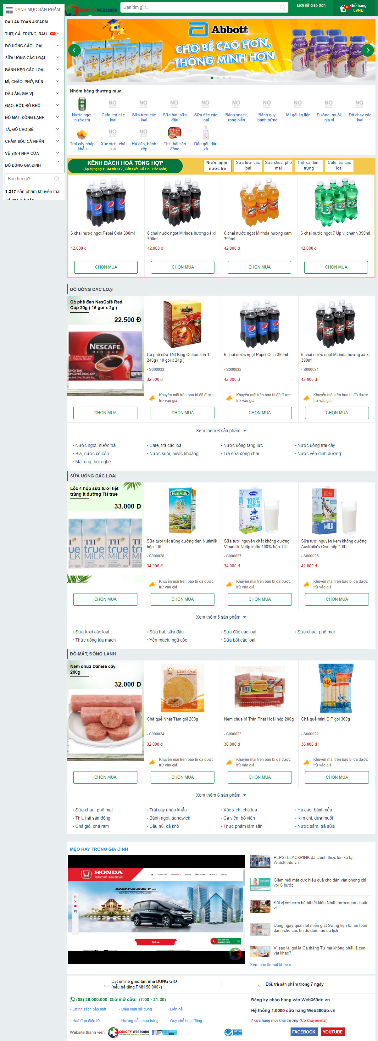 Thiết kế website bách hoá, thực phẩm, food