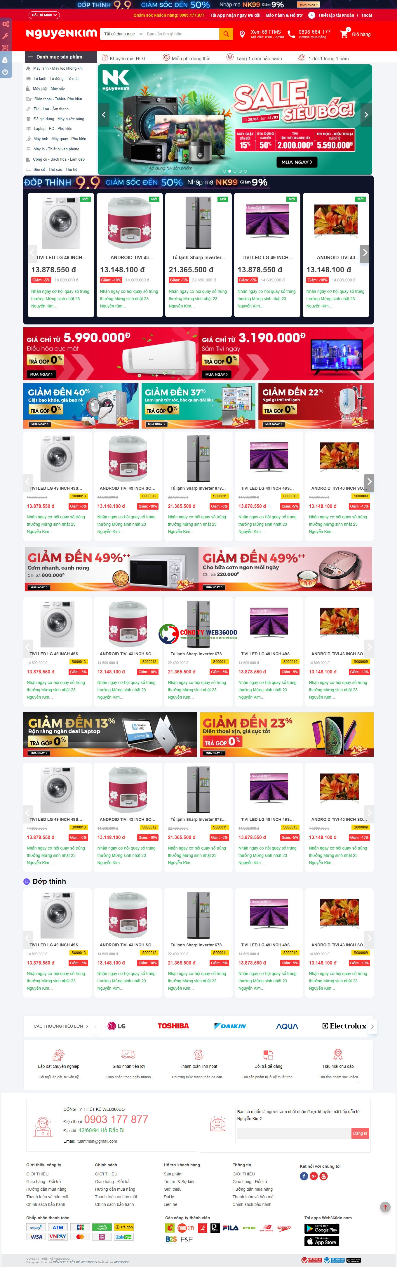 Thiết kế website điện máy chuyên nghiệp