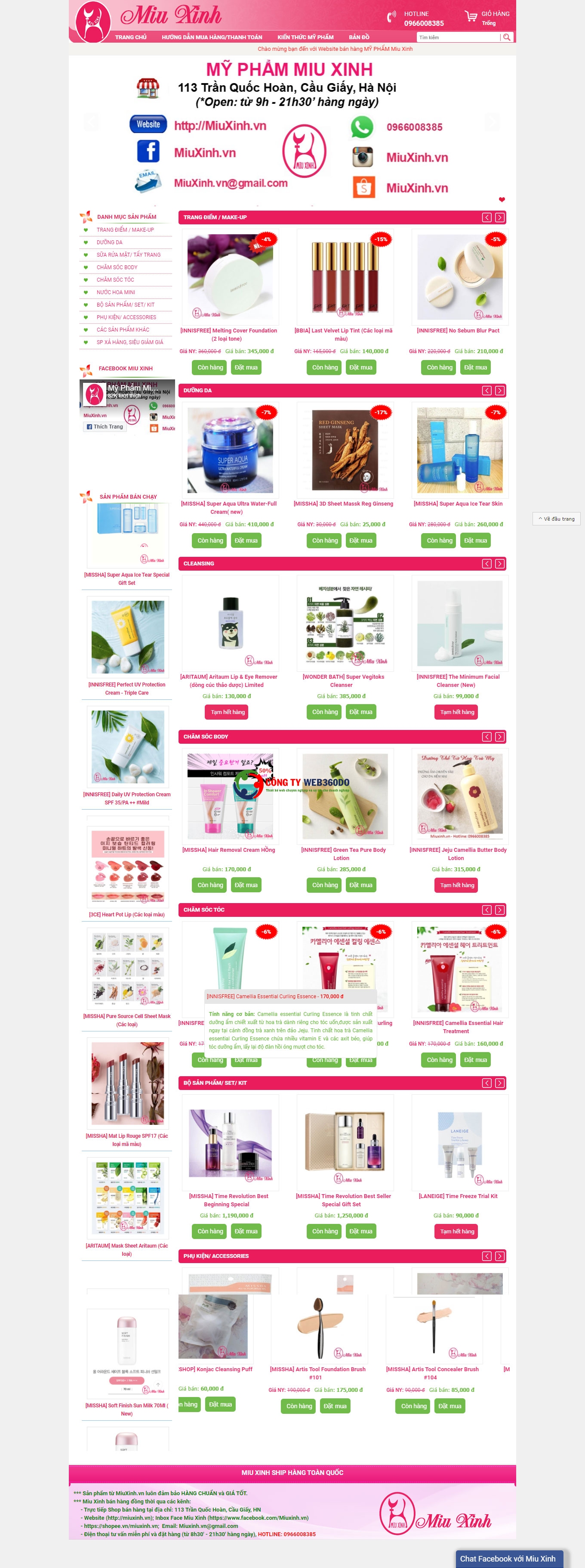 Thiết kế Web bán mỹ phẩm làm đẹp