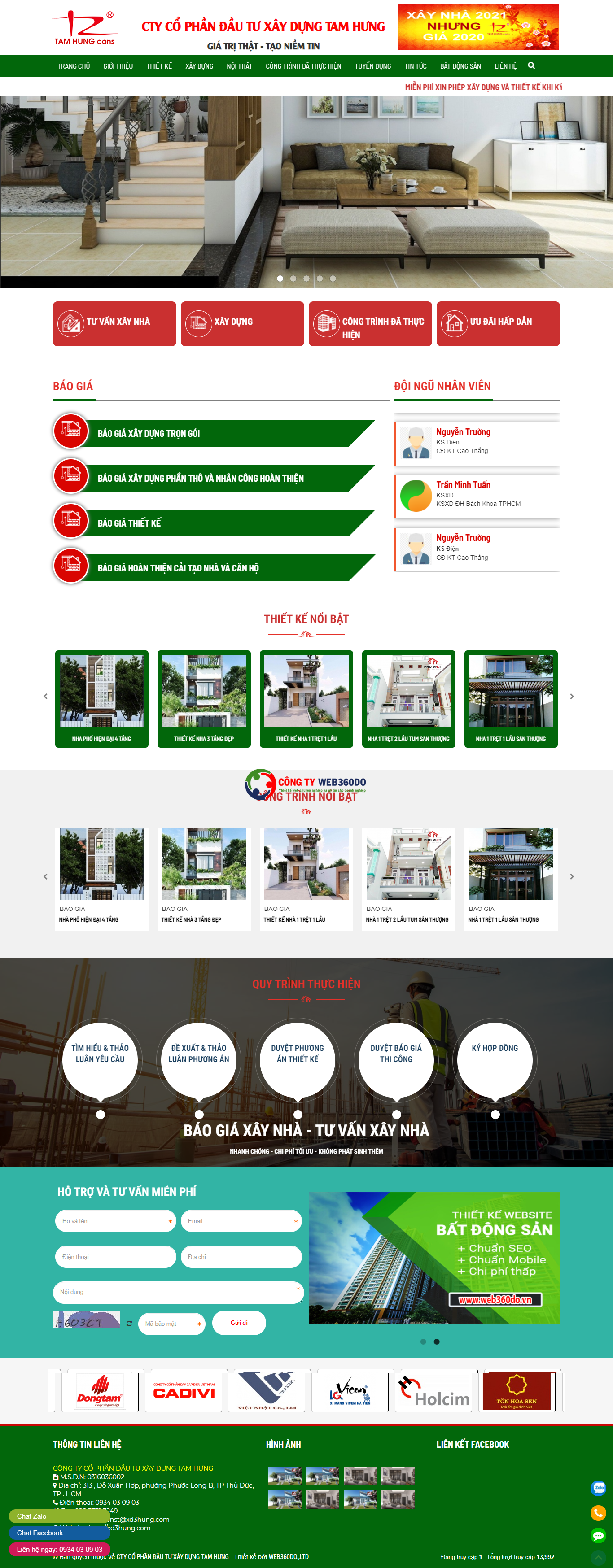 Thiết kế website công ty xây dựng 3 hưng