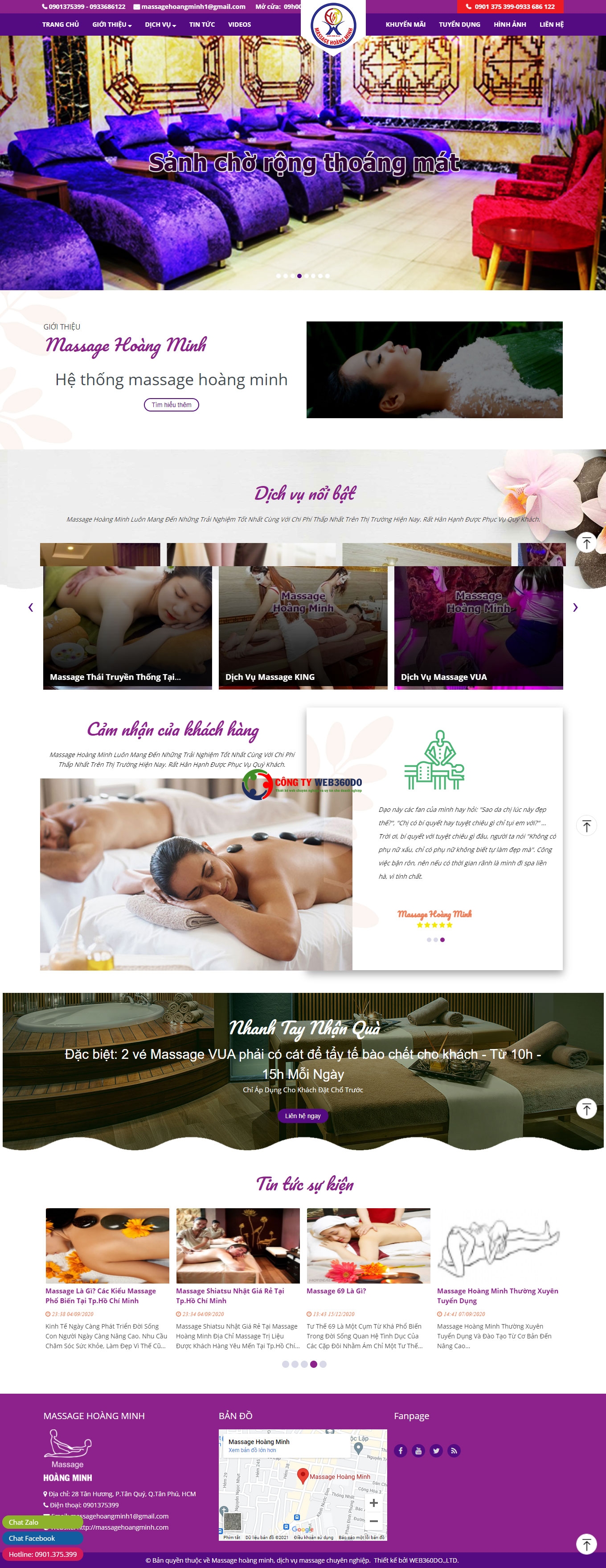 Thiết kế website massage