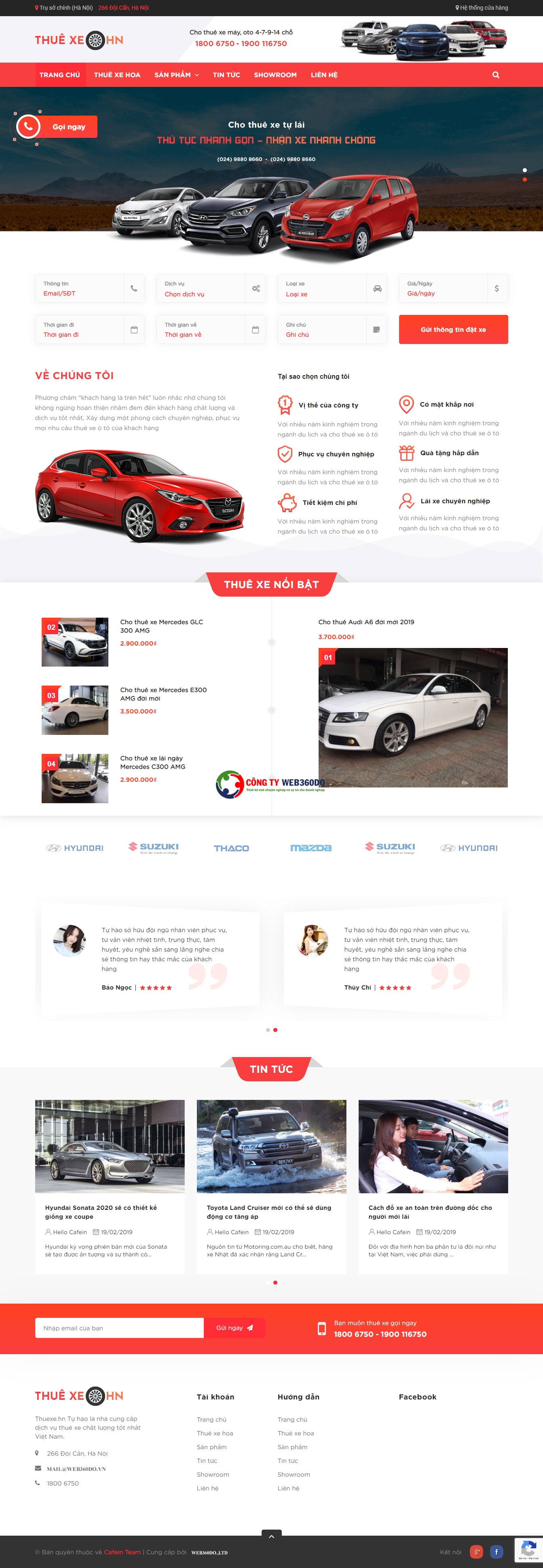Thiết kế website cho thuê xe ôtô chuyên nghiệp