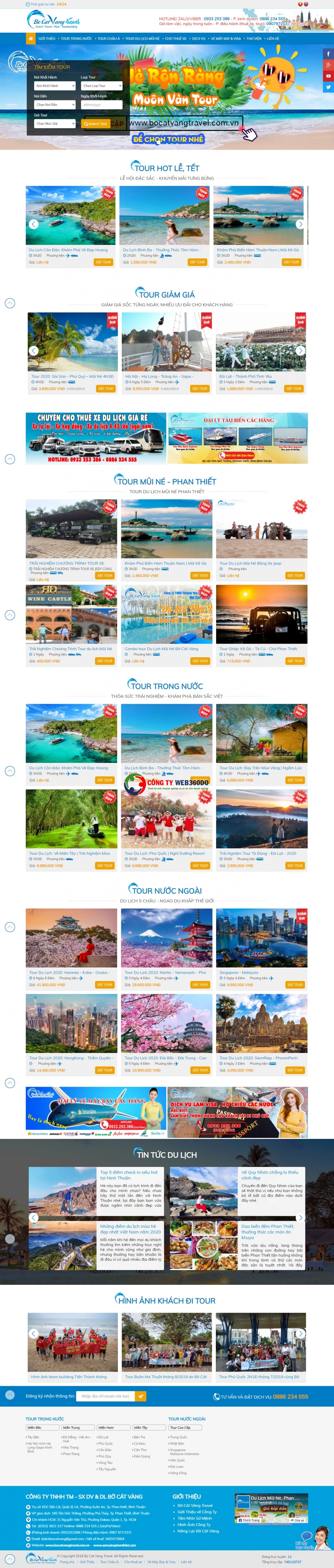 Thiết kế website bờ cát vàng Travel