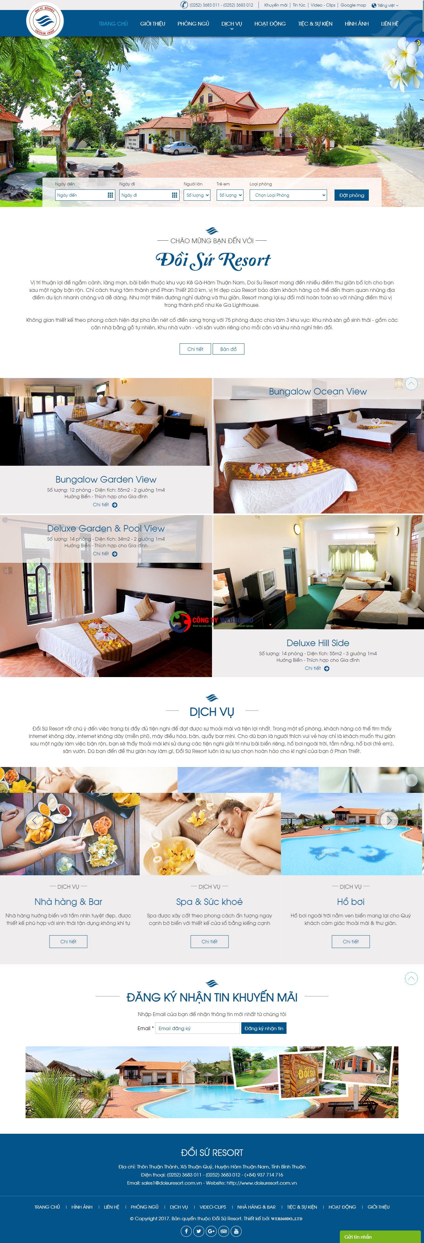 Thiết kế website resort bình thuận