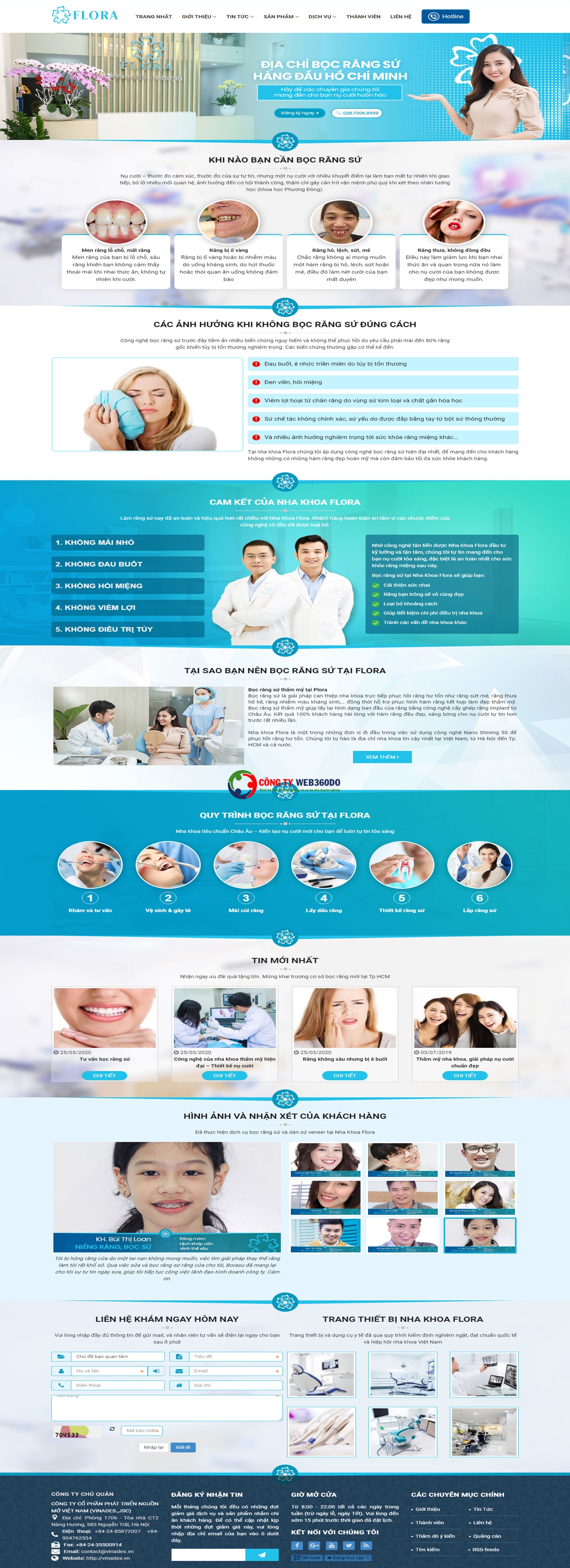 Thiết kế Website phòng khám nha khoa Flora