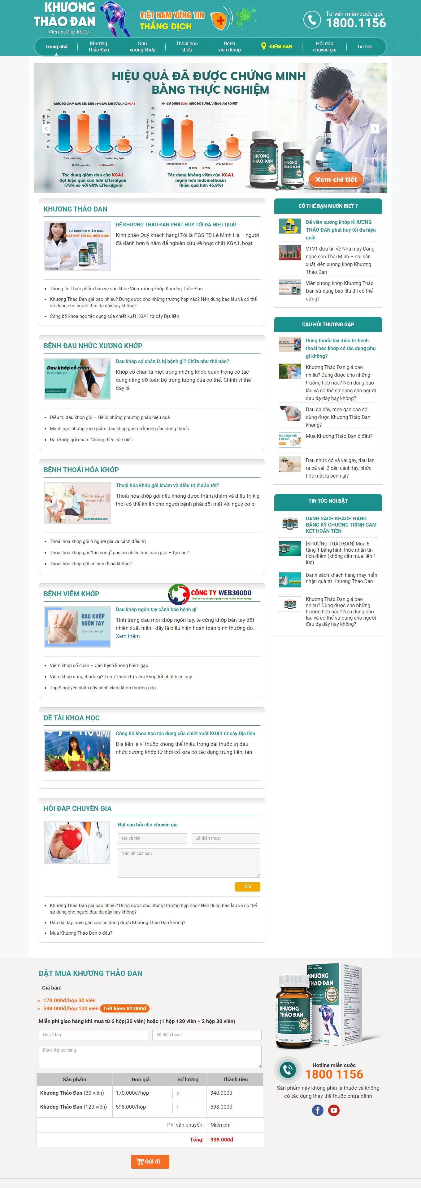 Thiết kế website bán thực phẩm chức năng chuyên nghiệp