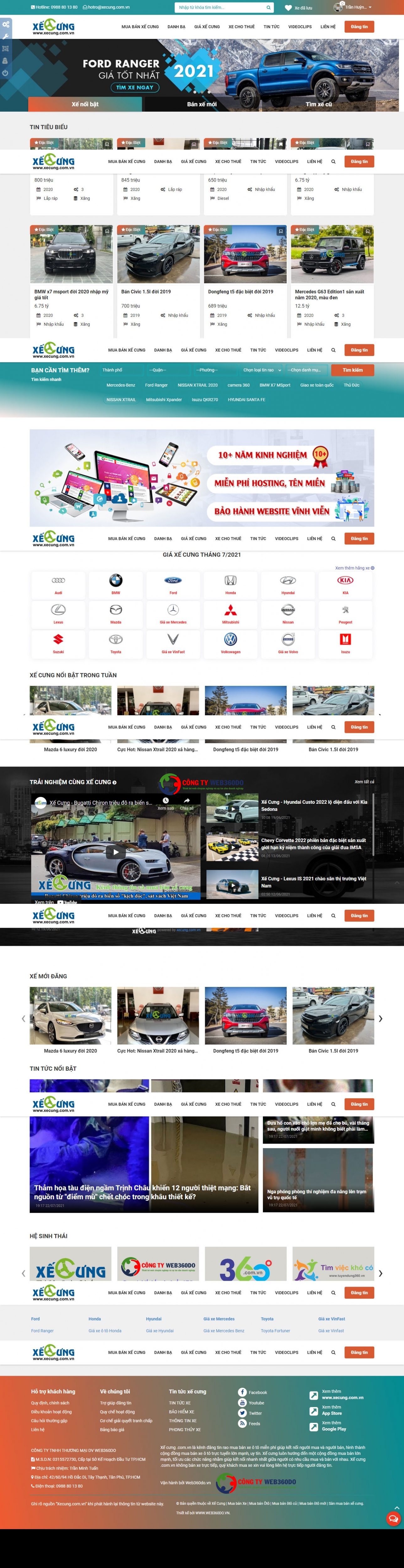 Thiết kế website đăng tin mua bán xế cưng, rao vặt ôtô, mua bán ôtô