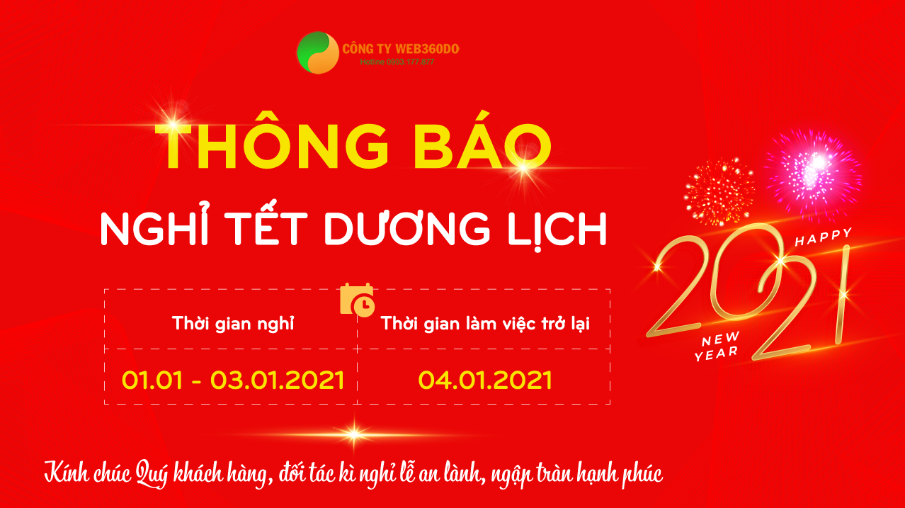 Thông báo nghỉ tết dương lịch 2021