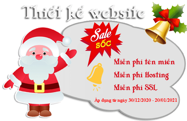 Khuyến mãi Thiết kế website hậu Giáng Sinh 2020 - Chào mừng năm mới 2021