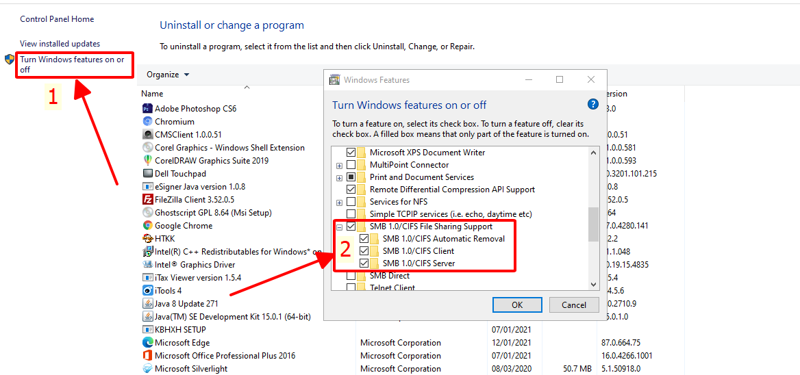 Sửa lỗi kết nối mạng LAN giữa Windows 10 và Windows 7/ XP