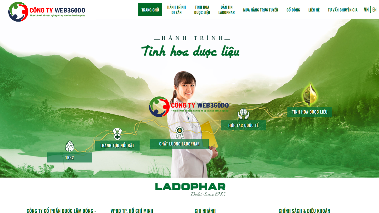 Thiết kế website bán dược phẩm, mỹ phẩm, tinh hoa dược liệu