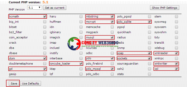 huong dan select php version trong directadmin 5
