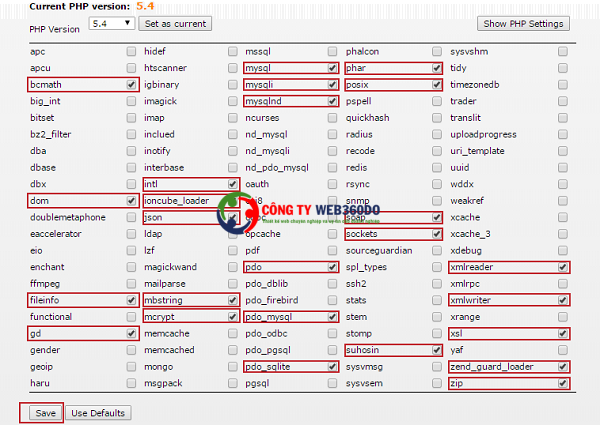 huong dan select php version trong directadmin 8