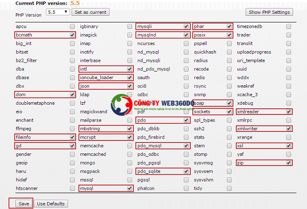 huong dan select php version trong directadmin 9