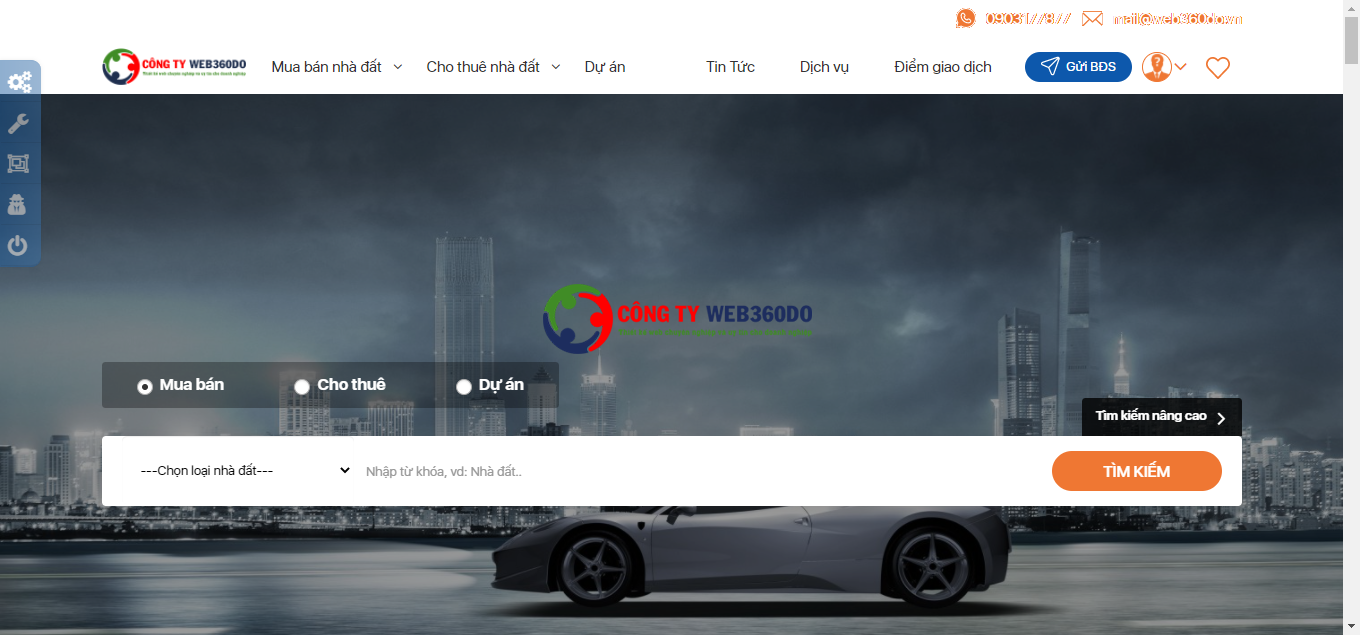 Thiết kế website đăng tin mua bán bất động sản Web360do vn