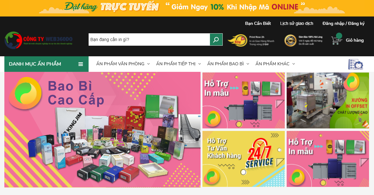 Thiết kế website in ấn bao bì, in namcard, in bao bì, in bao bì nhanh, in bao bì giá rẻ