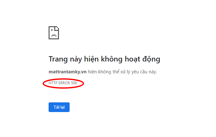 Cách hiển thị báo lỗi khi website bị lỗi 500 internal server error