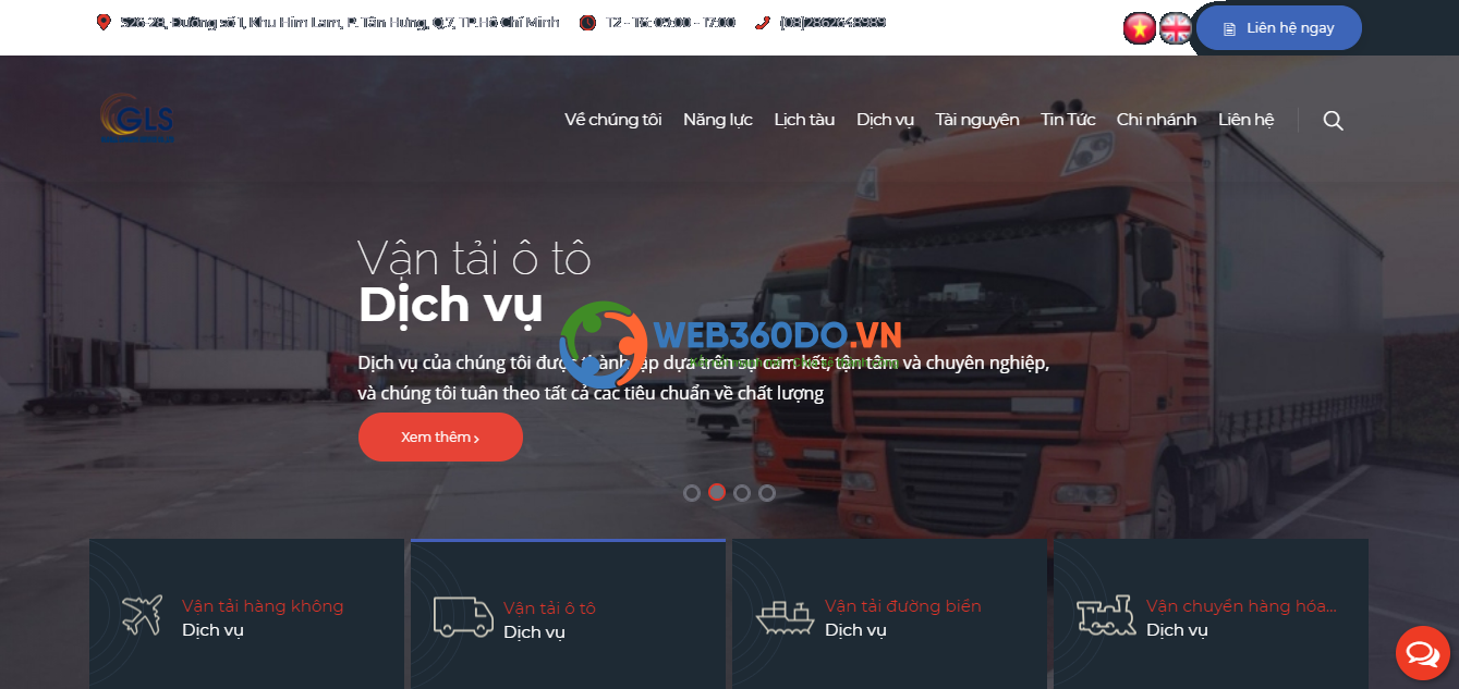 Thiết kế Website Dịch Vụ Vận Chuyển