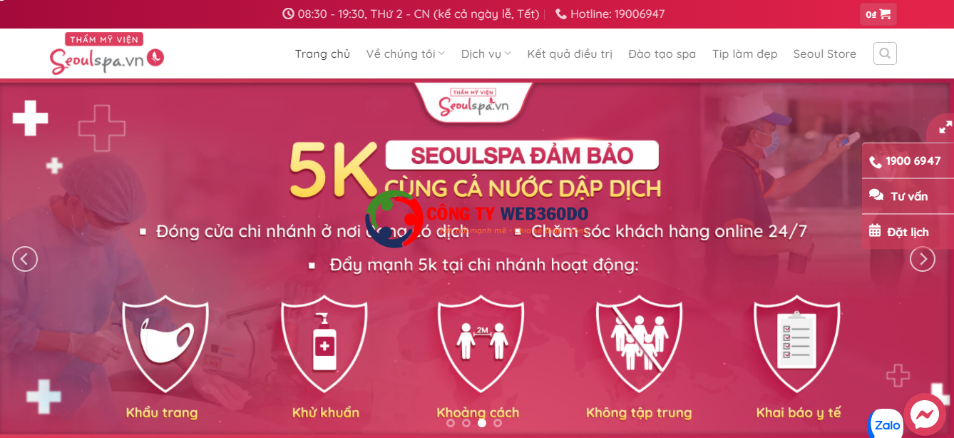 THIẾT KẾ WEBSITE SPA & BEAUTY SALON